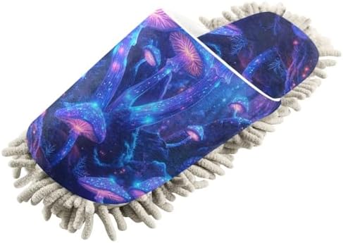 FLildon Microfiber Mopping Slippers with Night Glowing Mushrooms 1