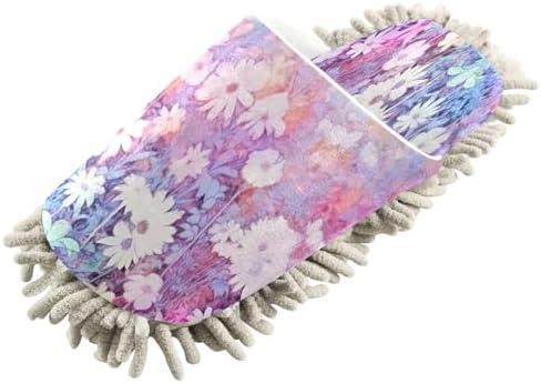 Bulletgxll Pink Floral Mopping Slippers - M