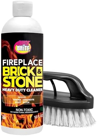 Quick N Brite Fireplace Gel Cleaner with Scrub Brush 16 oz