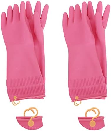 Myungjin 2 Pairs Reusable Waterproof Latex Gloves with Hooks