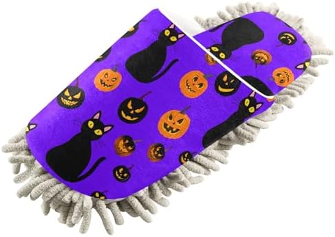 Burbuja Cats Pumpkins Mop Slippers for Home Cleaning
