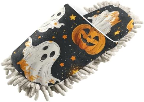 Zhirexin Halloween White Cleaning Slippers with Microfiber Mop Pads