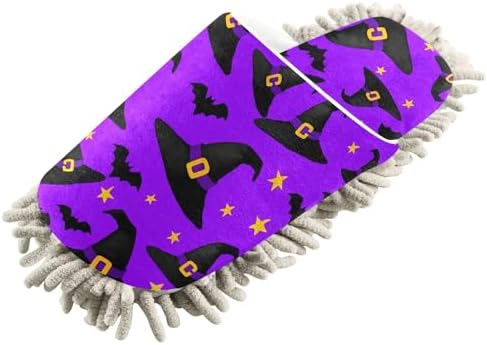 Burbuja Black Witch Hats Mop Slippers for Women Men 1