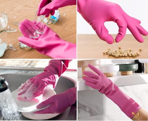 Myungjin 2 Pairs Reusable Waterproof Latex Gloves with Hooks