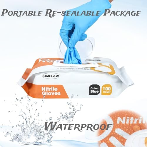 OMELAW Nitrile Gloves 4 Mil Re-sealable Pack