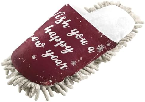 RunningBear White Red Christmas Mop Slippers