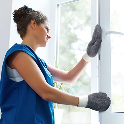 BBTO 3 Pairs Microfiber Dusting Mitts No Scratch Reusable
