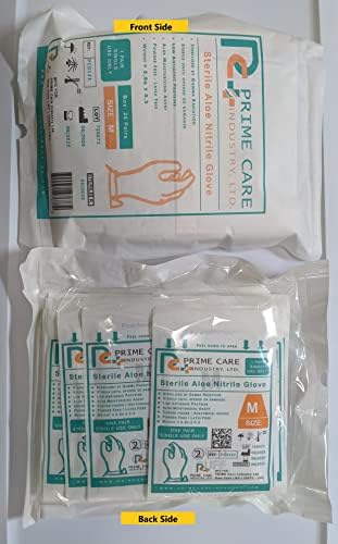 Prime Care Sterile Aloe Nitrile Gloves 25 Pairs Box 1