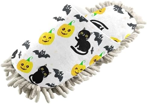 Burbuja Cats Bats Yellow Mop Slippers for Home Cleaning
