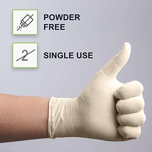 FifthPulse Extra Thick Latex Gloves - 45 Mil Natural Powder Free