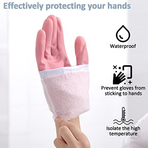 3pcs Waterproof Reusable Kitchen Gloves Latex-Free for Laundry Cleaning