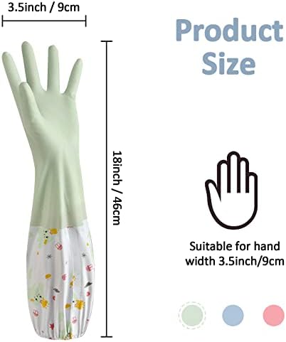 3pcs Waterproof Reusable Kitchen Gloves Latex-Free for Laundry Cleaning