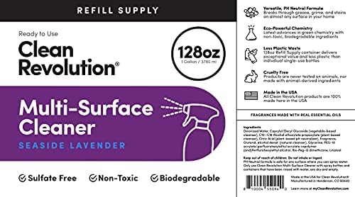 Clean Revolution Multi Surface Cleaner Refill 128 Fl Oz Non-Toxic Eco-Friendly