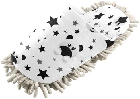 Bulletgxll Panda Star Mop Slippers Washable Floor Cleaning Slippers Men Women
