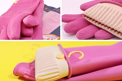 Myungjin 2 Pairs Reusable Waterproof Latex Gloves with Hooks