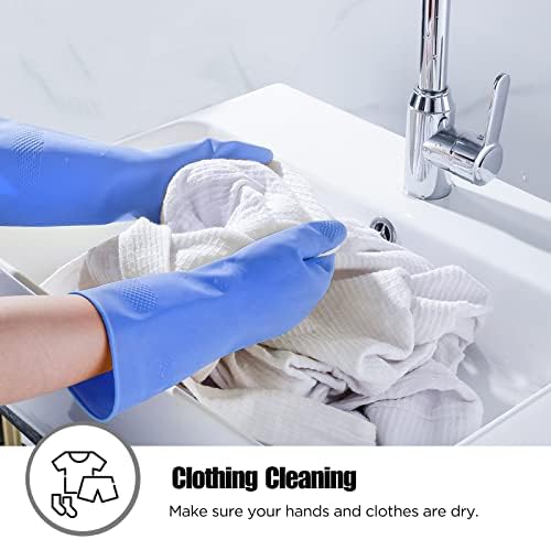 IUCGE Reusable Rubber Gloves 2 or 4 Pairs Kitchen Cleaning