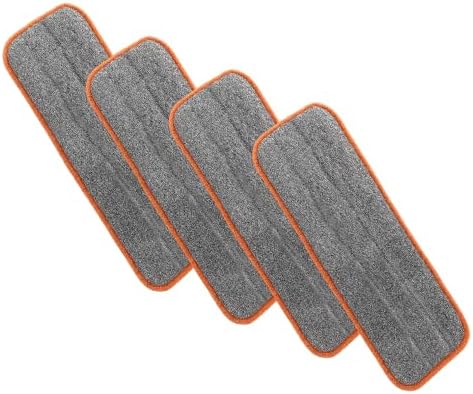 Superio 4-Pack Microfiber Mopping Pads - Reusable Streak-Free