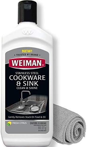 Weiman Stainless Steel Cleaner with Microfiber Cloth - 8 Ounce 1