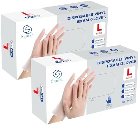 Squish Disposable Gloves 4 Mil Thick 2 Pack 100PCS Large Size