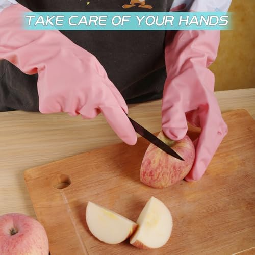 3Pcs Reusable Waterproof Dishwashing Gloves with Cotton Lined