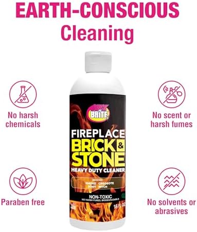 Quick N Brite Fireplace Gel Cleaner with Scrub Brush 16 oz