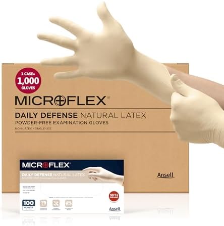 HyFlex Microflex 10-754 Daily Defense Latex Gloves - Natural