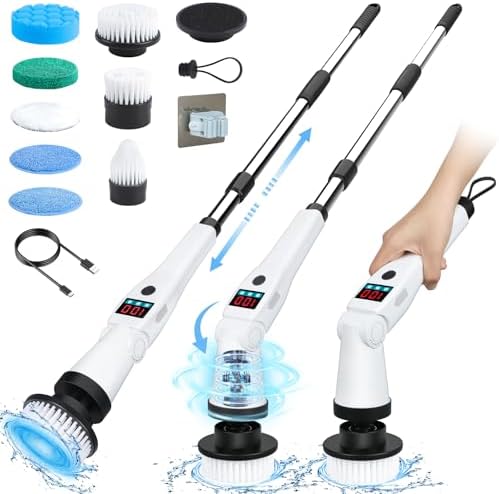 Hdyfix Electric Spin Scrubber with 3 Speeds and 5200mAh Battery