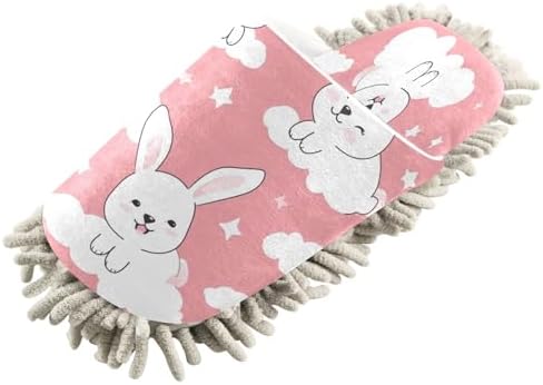 Cute Rabbits Mop Slippers Washable Floor Mop Slippers