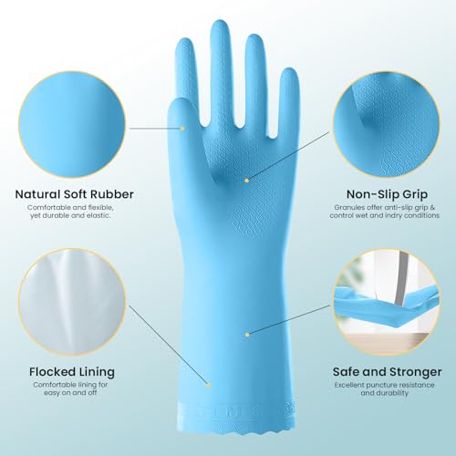 KAQ Reusable Rubber Gloves for Dishwashing and Cleaning 1