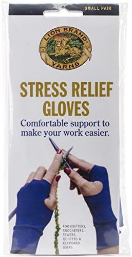 Lion Brand Yarn Stress Relief Gloves Small Blue