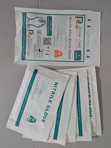 Prime Care Sterile Aloe Nitrile Gloves 25 Pairs Box 1