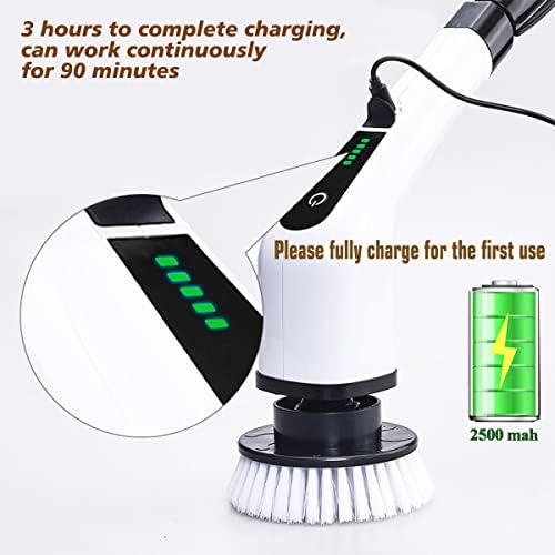MGLSDeet Rechargeable Electric Spin Scrubber with 7 Replaceable Brush Heads