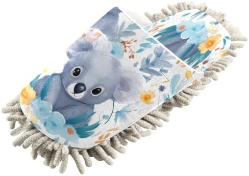 Bulletgxll Mopping Slippers with Microfiber and Flowers Design