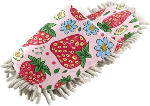 Zhirexin Cartoon Strawberry Cleaning Slippers
