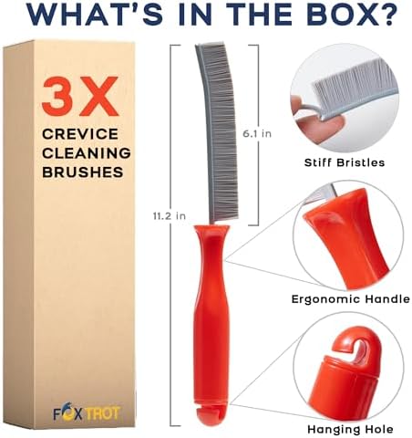 Fox Trot 3 Pcs Crevice Cleaning Brush Set
