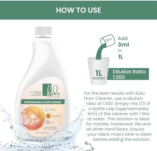 KIDU 2-Pack Multi-Surface Floor Cleaner Eco-Friendly Robot Mop Compatible