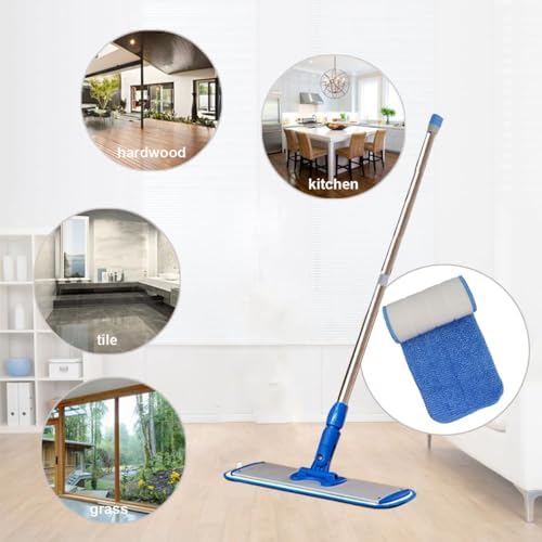 18 Inch Microfiber Mop Head Replacement - 10 Pack Blue