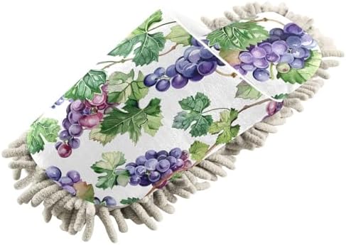 RunningBear Purple Grapes Mop Slippers for Clean Floors