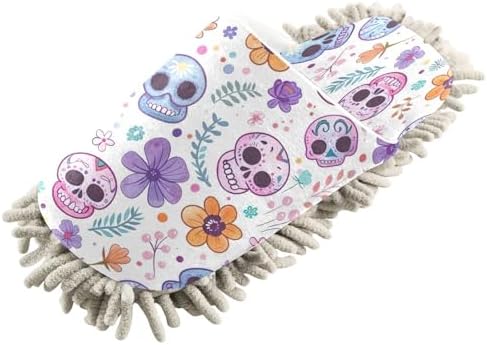 Zhirexin Colorful Skulls Kitchen Cleaning Slippers