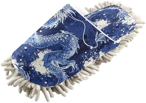Zhirexin Blue Dragon Mopping Slippers for Home Use
