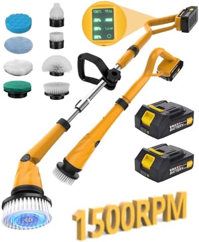 Qimedo Q2 Pro 1500 RPM Electric Spin Scrubber with 2 Batteries
