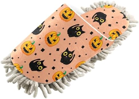 Burbuja Black Cats Dust Mop Slippers for Women Men