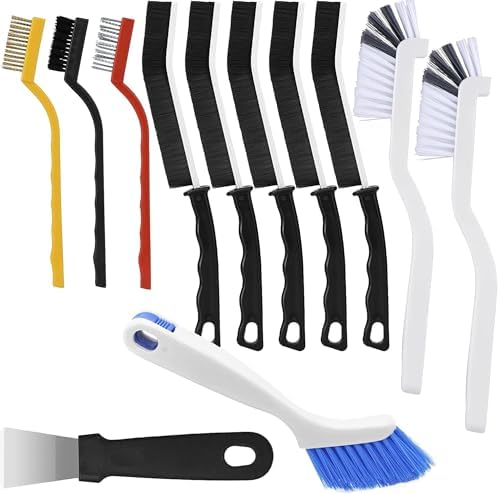 12Pcs Cleaning Brush Set with Scraper and Corner Tools