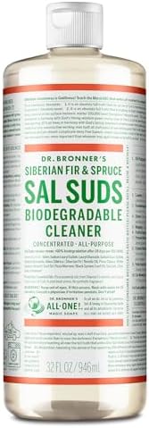 Dr Bronners Sal Suds Cleaner 32 oz - Biodegradable All-Purpose Pine Scented