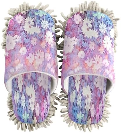 Bulletgxll Pink Floral Mopping Slippers - M
