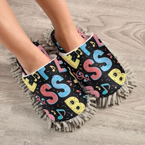 Zhirexin Colorful Cartoon Mop Slippers