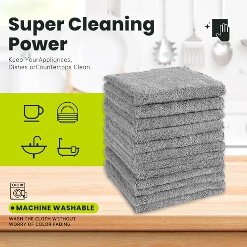 Neessno 12-Pack Microfiber Cleaning Cloths