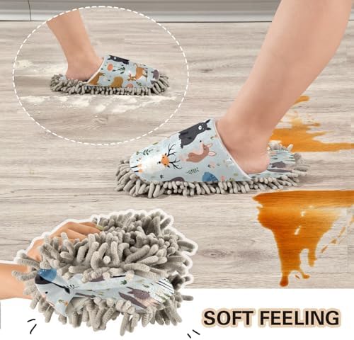 Bulletgxll Cute Animal Mopping Slippers for Men Women