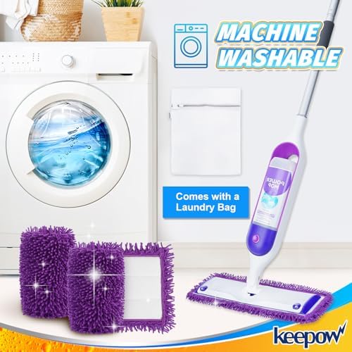 KEEPOW 10 Pack Microfiber Mop Refills