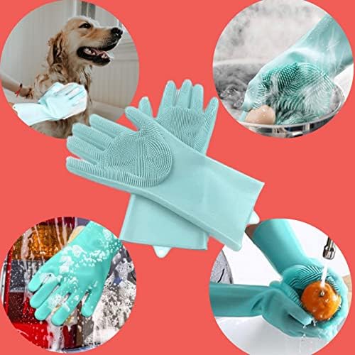 ALAZCO 1 Pair BPA Free Silicone Scrubbing Gloves